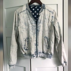 Acid Wash Denim Bomber